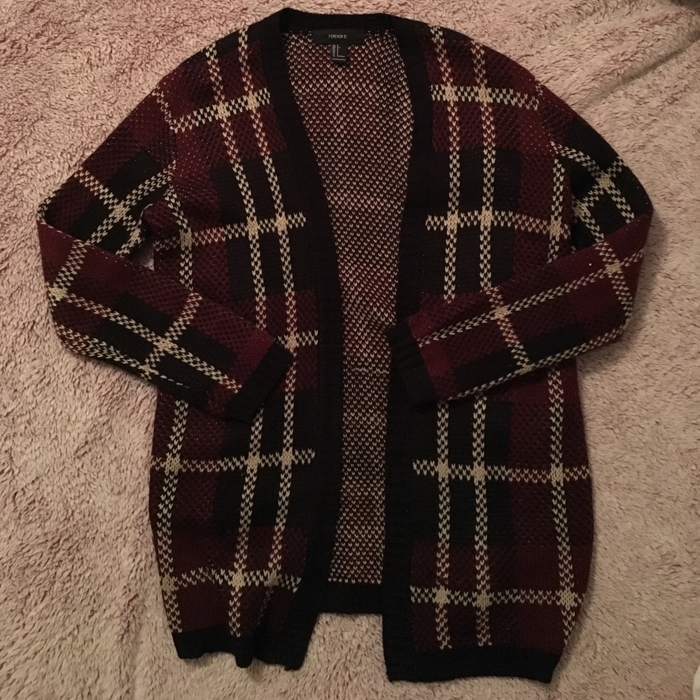 Forever 21 Plaid Cardigan